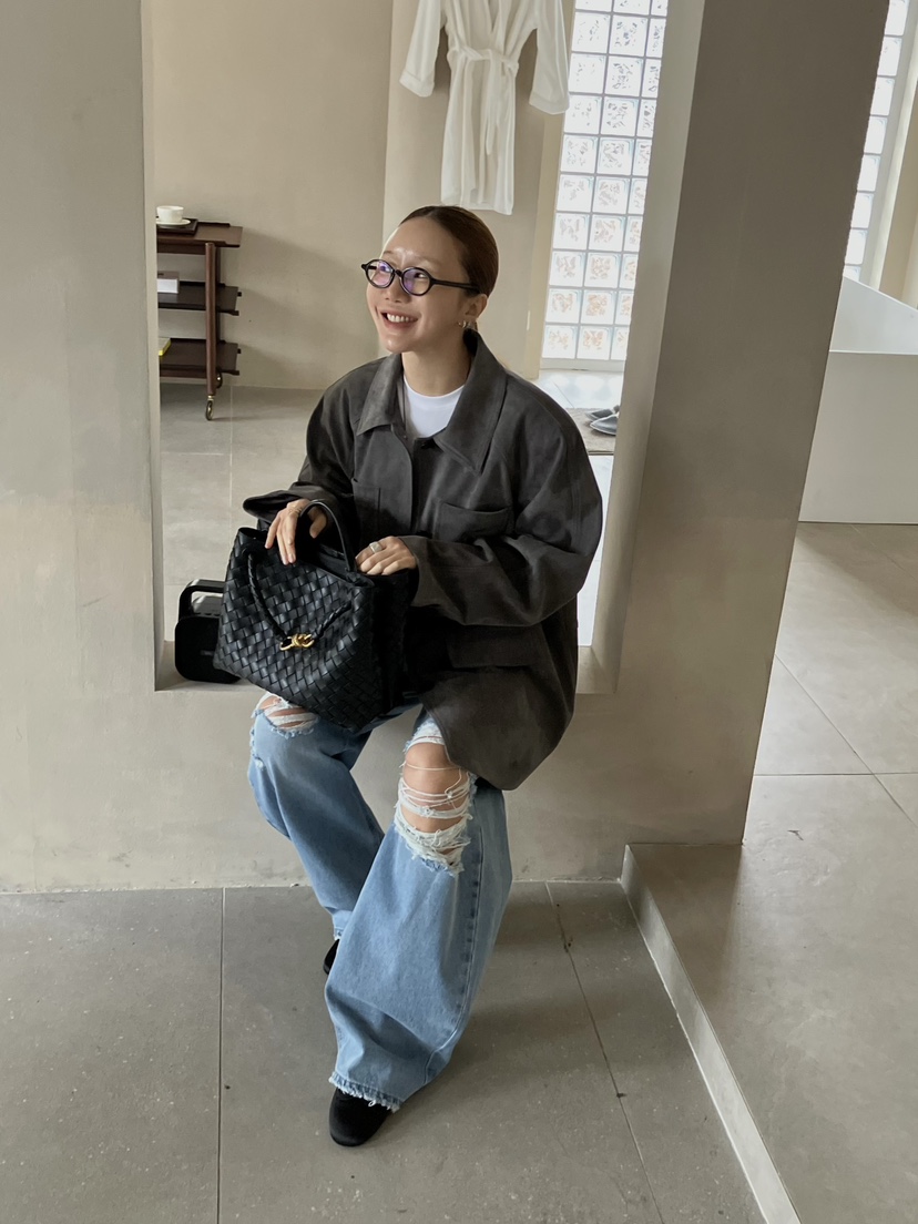 MADE-P東大門㊣代購女裝新品熱賣25秋冬時尚休閑人氣牛仔褲MADE-P牛仔褲