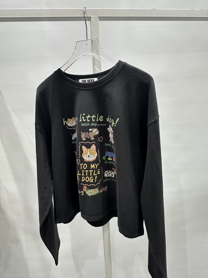 HEXX東大門㊣直郵女士新款真品休閑推薦職業25秋冬時尚長袖T恤THE HEXX長袖T恤圖色2