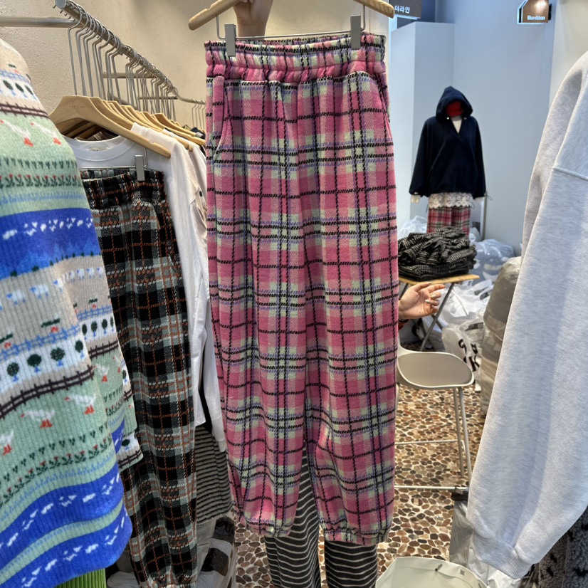 THE LINE-Q東大門㊣代購女裝新款25秋冬休閑熱賣休閑褲加絨THE LINE-Q休閑褲圖色1