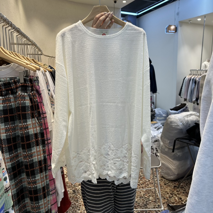 THE LINE-Q東大門㊣實拍女裝新款25秋冬推薦休閑人氣長袖T恤THE LINE-Q長袖T恤圖色1
