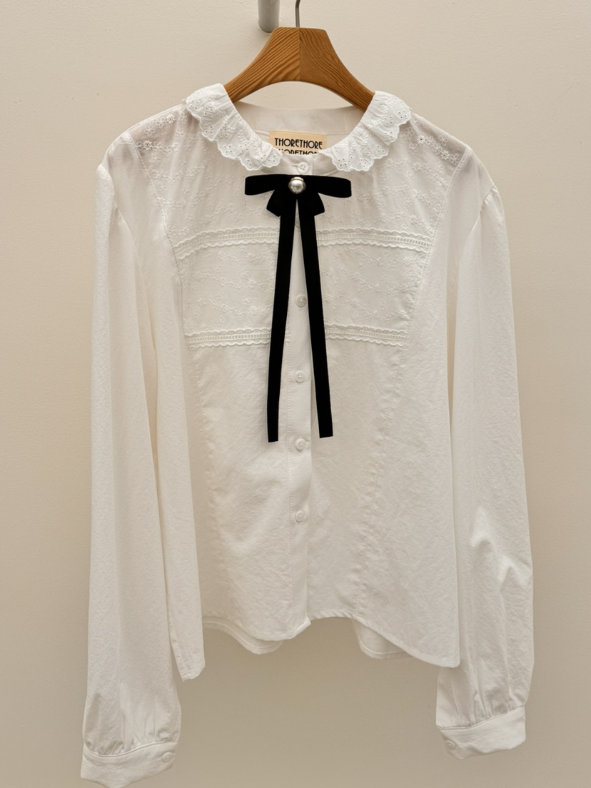 THORE東大門㊣代購女士新品推薦休閑25秋冬熱賣時尚襯衫蕾絲衫THORE襯衫/蕾絲衫圖色1