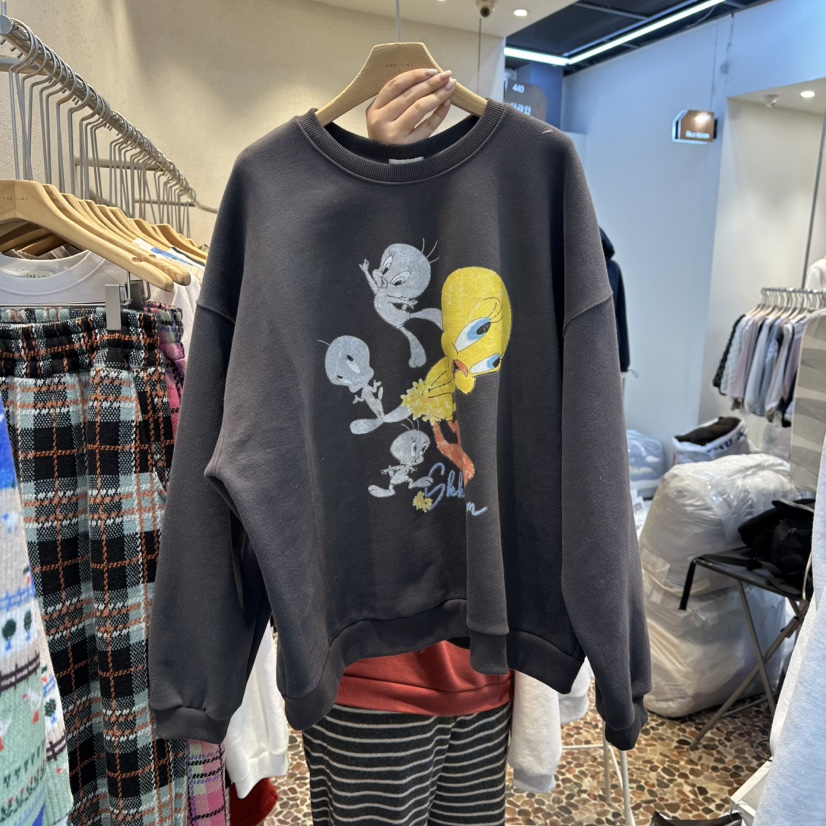 THE LINE-Q東大門㊣直郵女裝新品熱賣真品時尚職業衛衣加絨THE LINE-Q衛衣圖色2