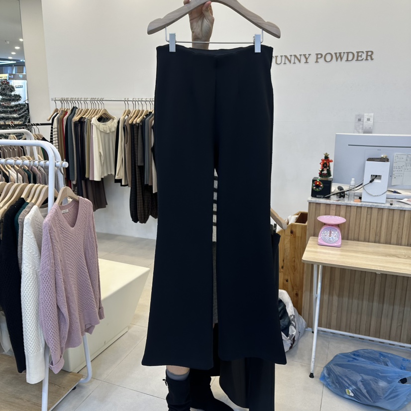 FUNNY POWDER韓國代購㊣女裝新款25秋冬熱賣休閑休閑褲加絨THE FUNNY休閑褲圖色2黑色