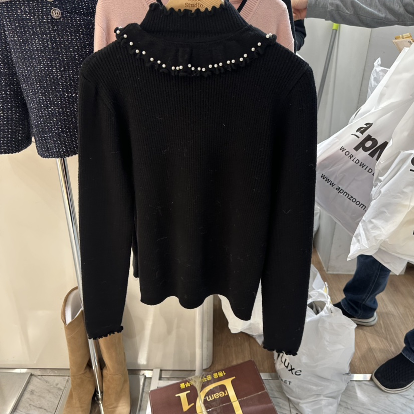 ABLESTUDIO東大門㊣實拍女士新品真品推薦熱賣25秋冬針織衫雙層ABLESTUDIO針織衫圖色2
