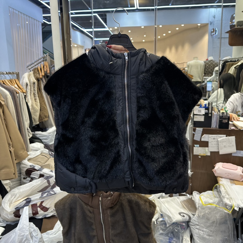 SANS東大門㊣直郵女士新品人氣熱賣休閑職業真品馬甲毛皮填充SANS馬甲圖色3