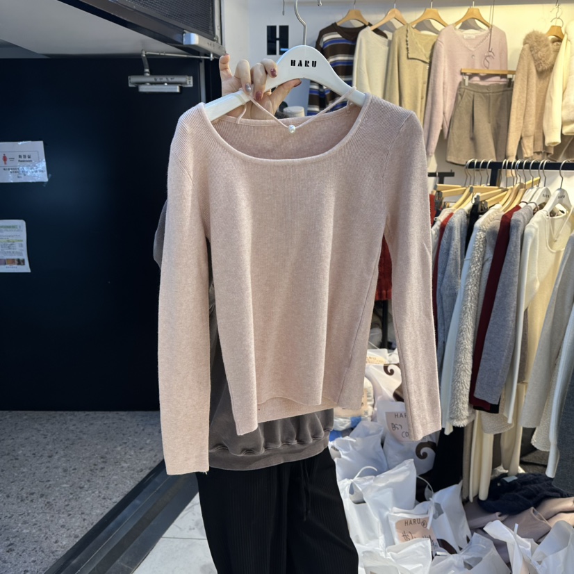 HARU-Q東大門㊣實拍女士新品職業休閑25秋冬時尚人氣長袖T恤HARU-Q長袖T恤圖色2