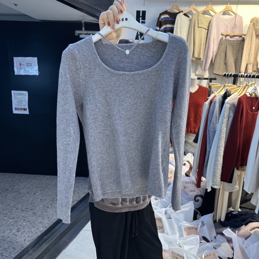 HARU-Q東大門㊣實拍女士新品職業休閑25秋冬時尚人氣長袖T恤HARU-Q長袖T恤圖色3