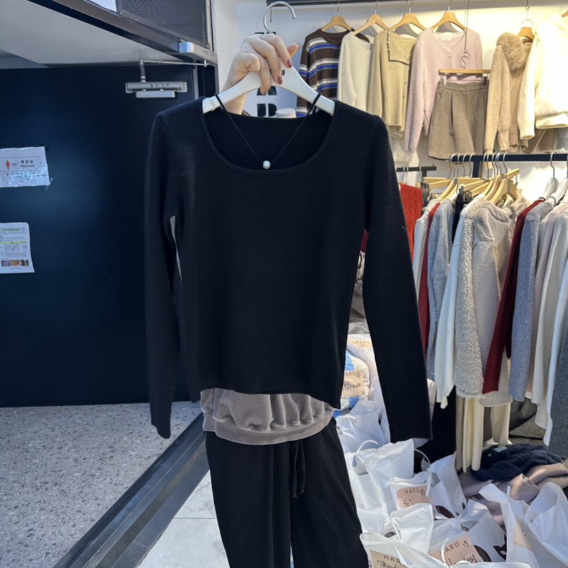 HARU-Q東大門㊣實拍女士新品職業休閑25秋冬時尚人氣長袖T恤HARU-Q長袖T恤圖色5