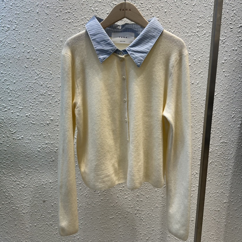 TARA韓國代購㊣女裝新品真品人氣推薦時尚25秋冬針織衫開衫TARA針織衫圖色1