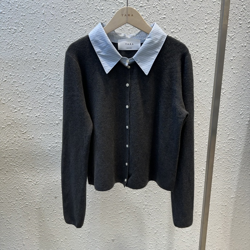 TARA韓國代購㊣女裝新品真品人氣推薦時尚25秋冬針織衫開衫TARA針織衫圖色3