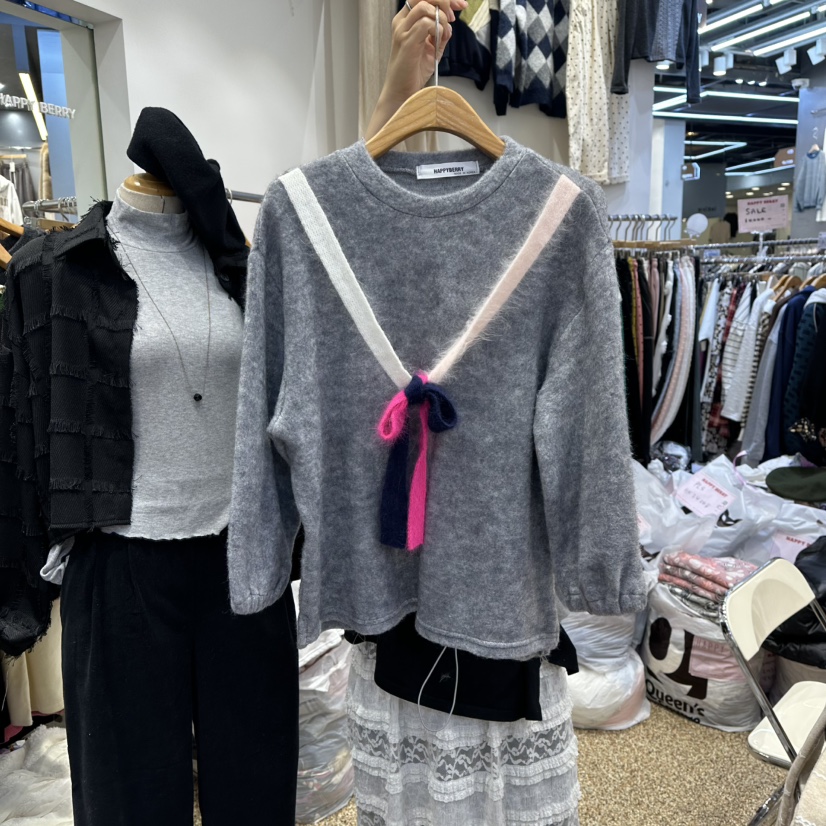 HAPPYBERRY韓國代購㊣女士新品職業25秋冬熱賣真品時尚針織衫HAPPYBERRY針織衫圖色1