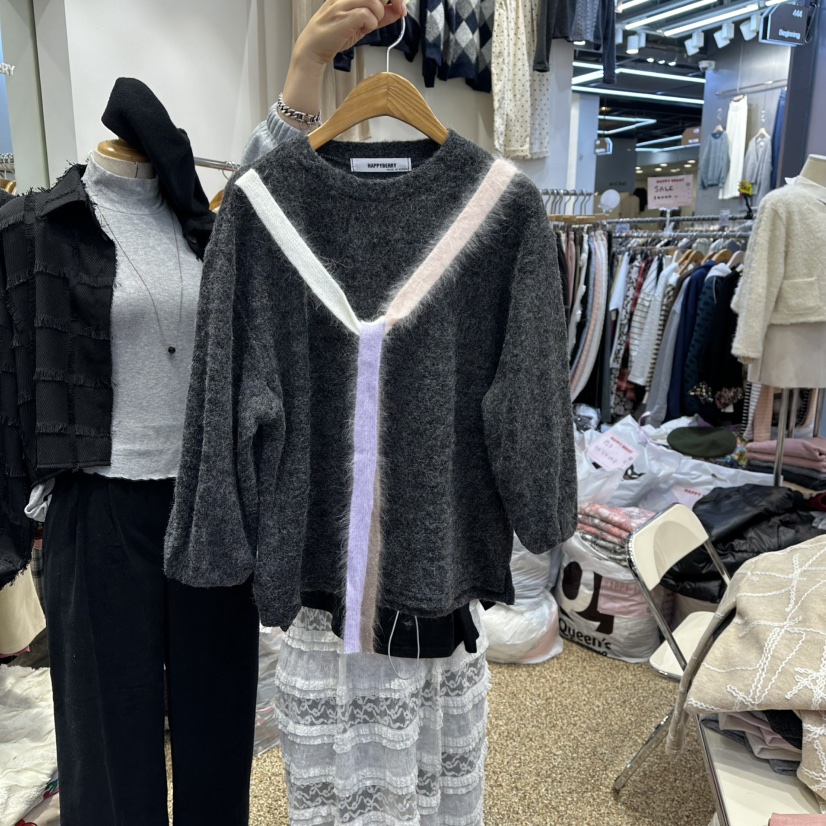 HAPPYBERRY韓國代購㊣女士新品職業25秋冬熱賣真品時尚針織衫HAPPYBERRY針織衫圖色2