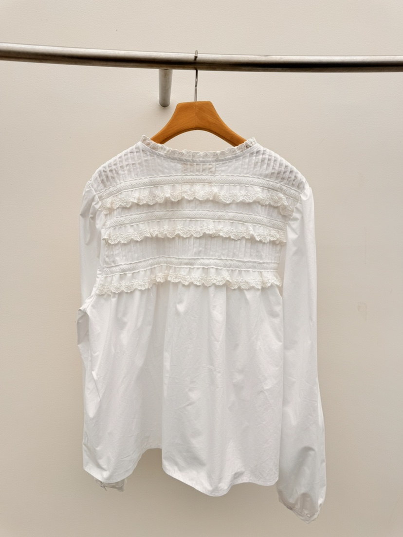 THORE東大門㊣實拍女裝新款25秋冬休閑熱賣時尚襯衫蕾絲衫鵝THORE襯衫/蕾絲衫