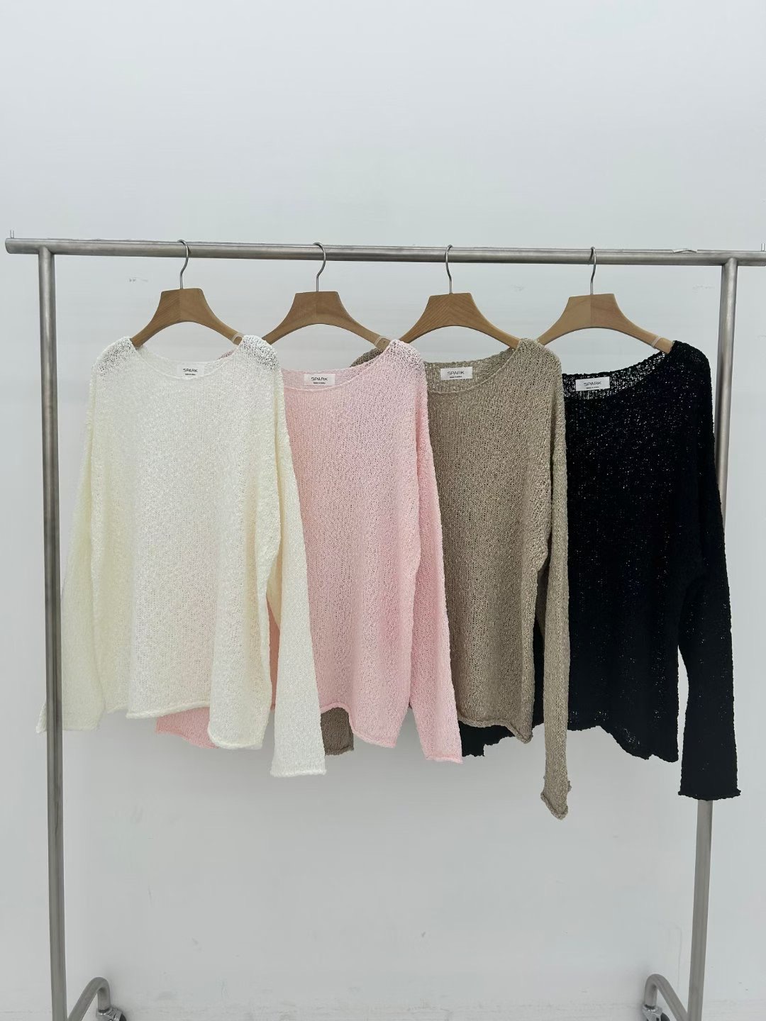 SPARK韓國代購㊣女士新品人氣休閑職業推薦25秋冬熱賣針織衫SPARK針織衫圖色4左四色