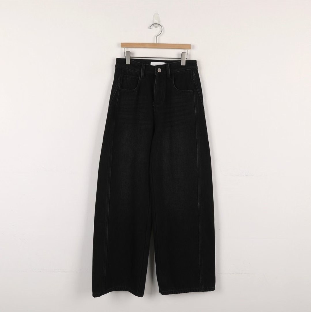 SPARK東大門㊣代購女士新品25秋冬職業人氣休閑牛仔褲抓絨鏤空SPARK牛仔褲圖色2