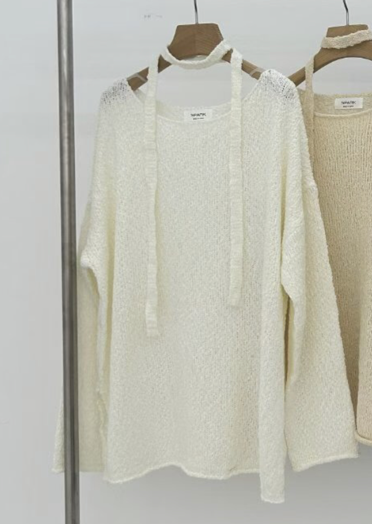 SPARK東大門㊣直郵女士新款休閑推薦人氣25秋冬針織衫含脖帶圍巾SPARK針織衫圖色1