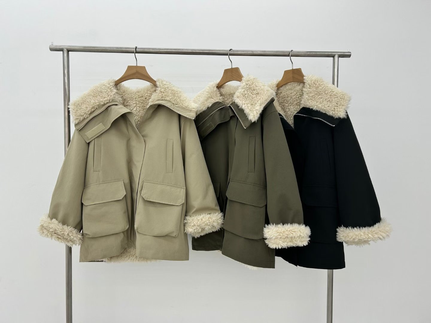 SPARK東大門㊣實拍女裝新款真品職業推薦人氣熱賣休閑夾克羊毛SPARK夾克圖色2左二色