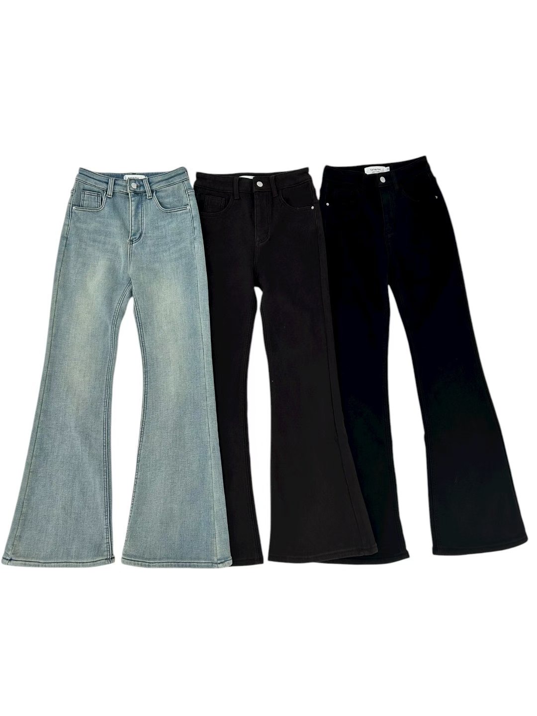 SPARK韓國代購㊣女士新品人氣熱賣時尚25秋冬職業牛仔褲羊毛SPARK牛仔褲圖色3左三色