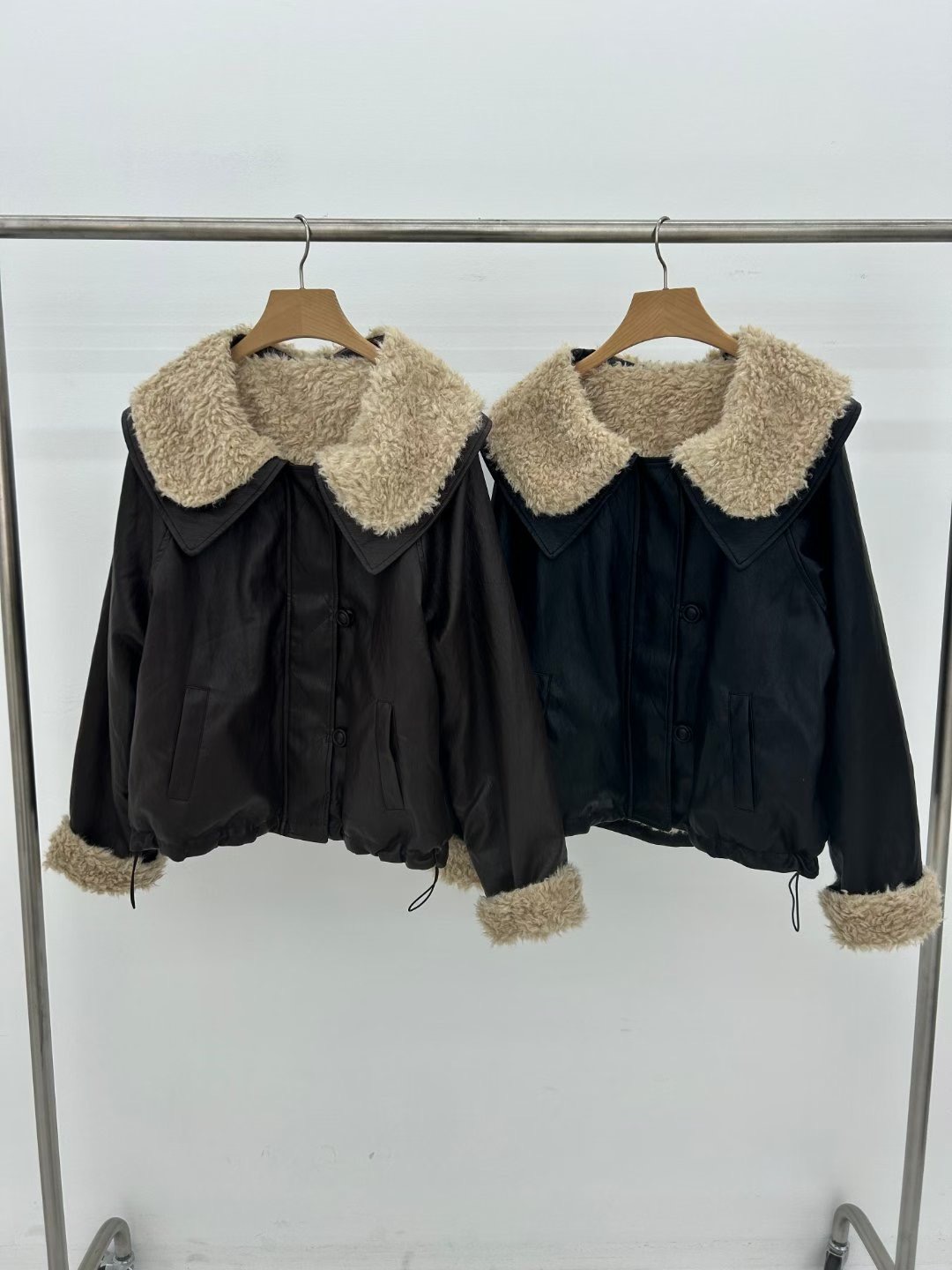 SPARK東大門㊣直郵女士新款真品休閑熱賣時尚25秋冬夾克皮草SPARK夾克圖色2左二色
