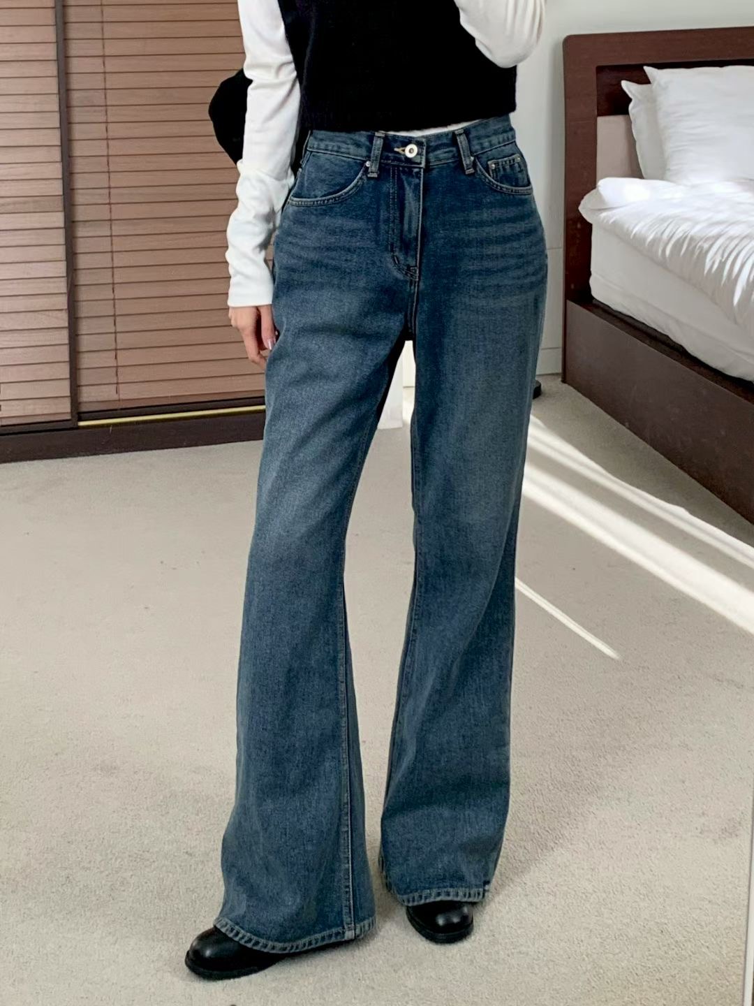 INDIGO-인디고-T韓國直郵㊣女裝新款推薦休閑25秋冬牛仔褲拉絨INDIGO牛仔褲圖色1