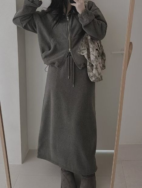 T.BLOSSOM韓國代購㊣女裝新款時尚真品熱賣人氣休閑25秋冬長裙T.BLOSSOM長裙