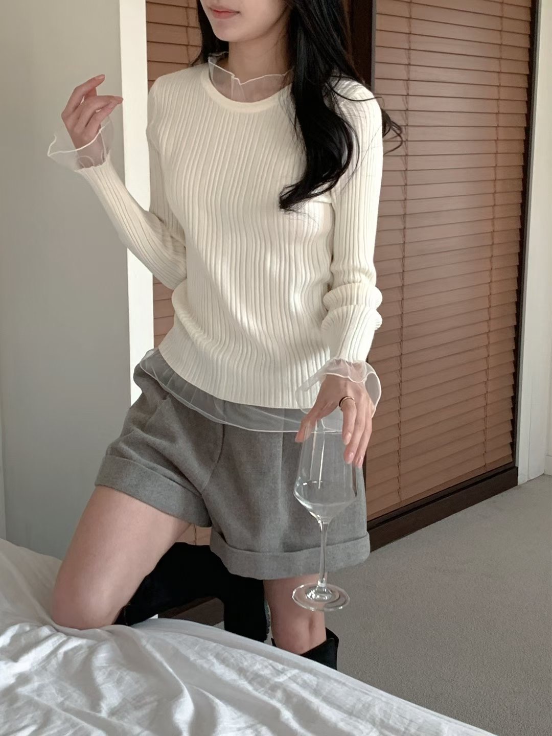 T.BLOSSOM韓國代購㊣女士新款真品職業時尚熱賣推薦針織衫T.BLOSSOM針織衫圖色1