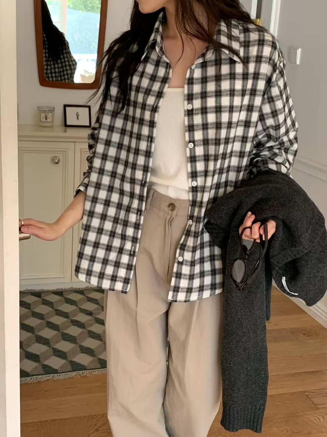 COMMA-콤마-T東大門㊣代購女裝新款25秋冬休閑襯衫蕾絲衫COMMA襯衫/蕾絲衫圖色2