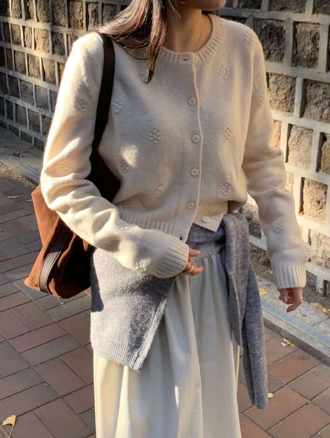 AREING東大門㊣實拍女裝新品熱賣休閑時尚25秋冬針織衫開衫AREING針織衫圖色1