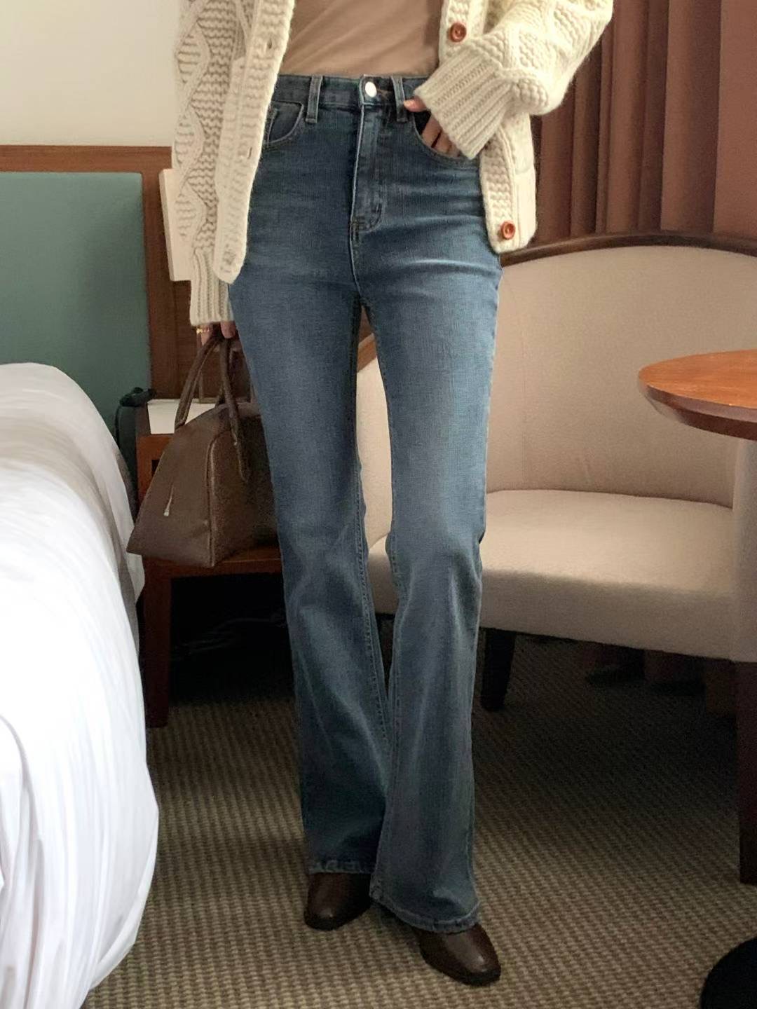 INDIGO-인디고-T韓國代購㊣女裝新品真品休閑25秋冬牛仔褲INDIGO牛仔褲圖色1