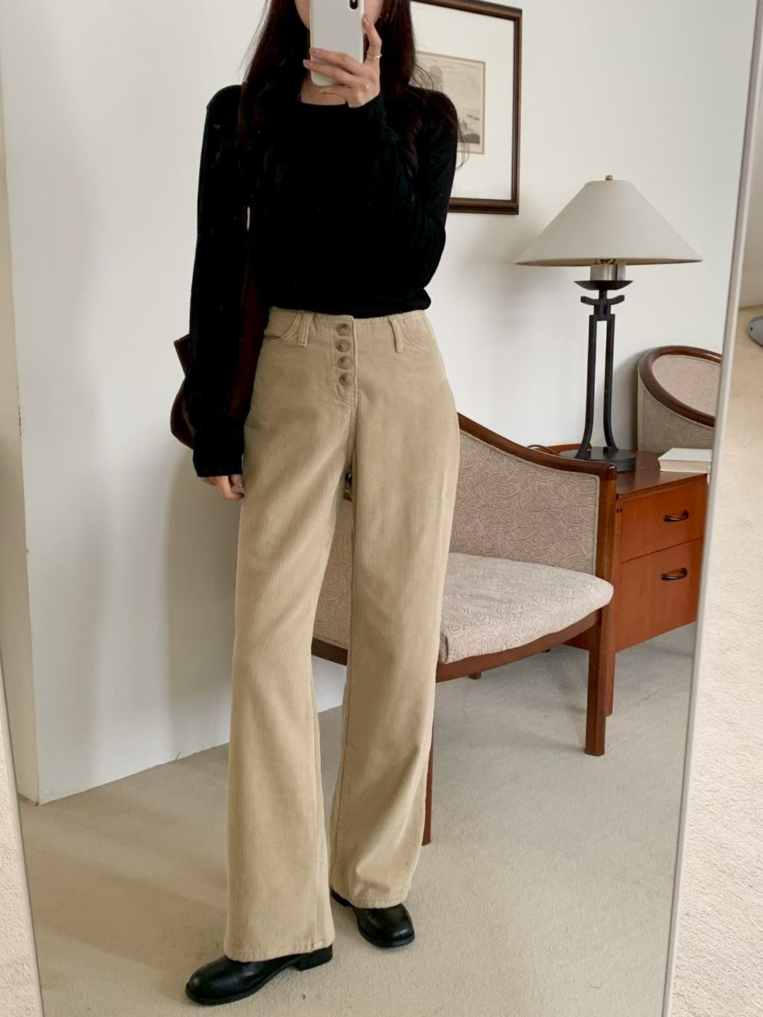 INDIGO-인디고-T韓國代購㊣女士新款人氣休閑25秋冬牛仔褲INDIGO牛仔褲圖色1