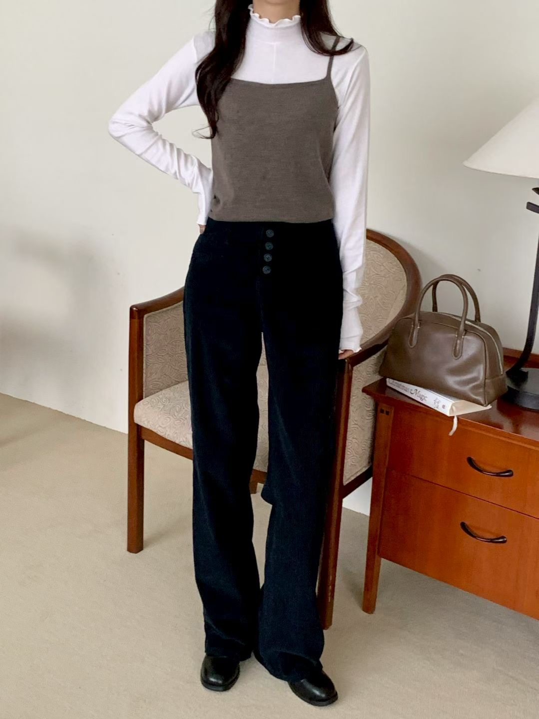 INDIGO-인디고-T韓國代購㊣女士新款人氣休閑25秋冬牛仔褲INDIGO牛仔褲圖色2