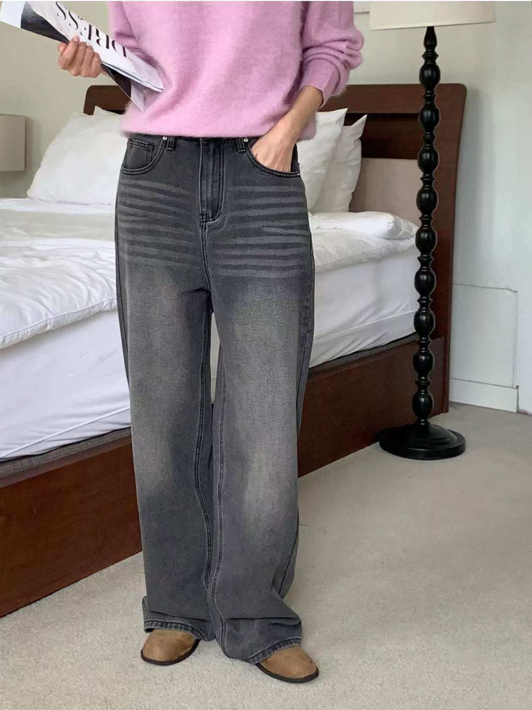 T.BLOSSOM東大門㊣代購女裝新品真品職業25秋冬人氣牛仔褲T.BLOSSOM牛仔褲圖色1