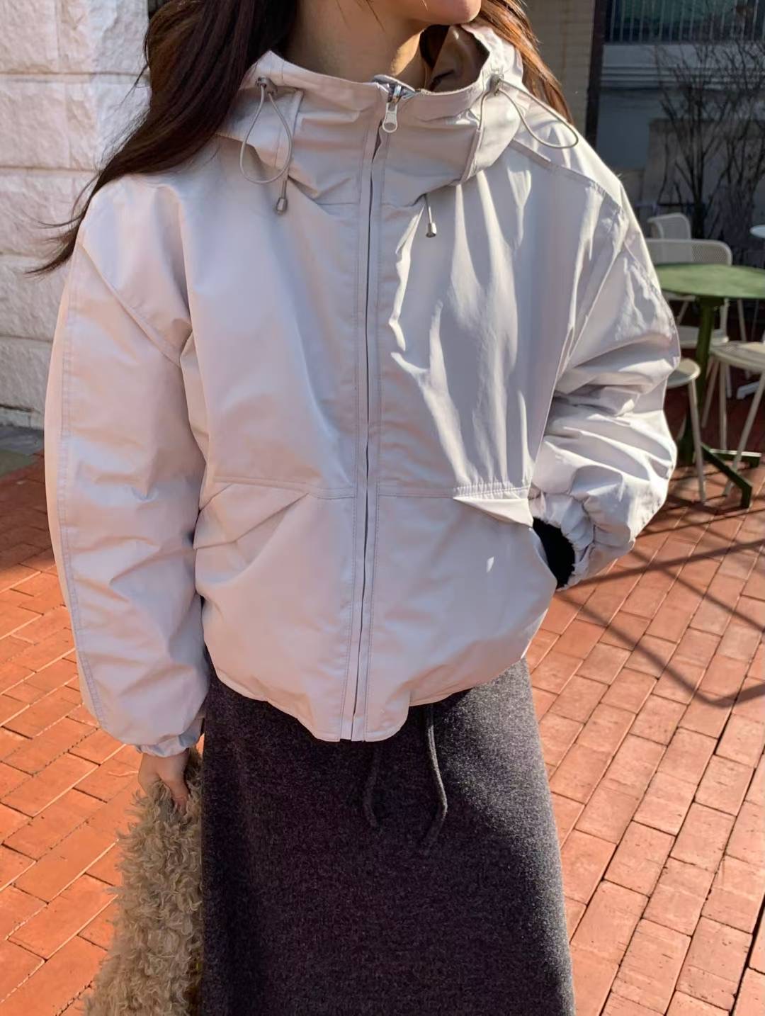 AREING韓國直郵㊣女士新品職業時尚人氣25秋冬短款棉服兩面可穿AREING短款棉服圖色3