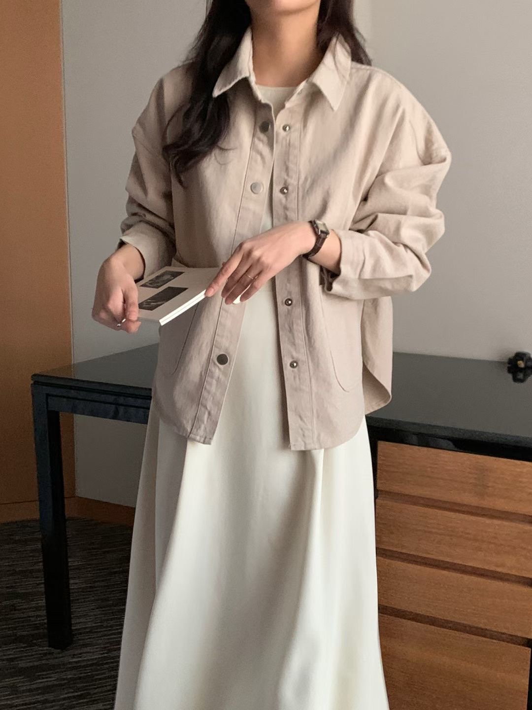 COMMA-콤마-T韓國代購㊣女裝新款休閑推薦真品25秋冬夾克COMMA夾克