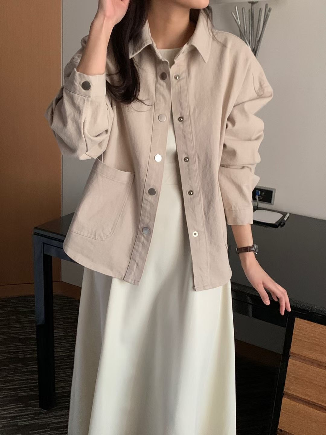 COMMA-콤마-T韓國代購㊣女裝新款休閑推薦真品25秋冬夾克COMMA夾克圖色1