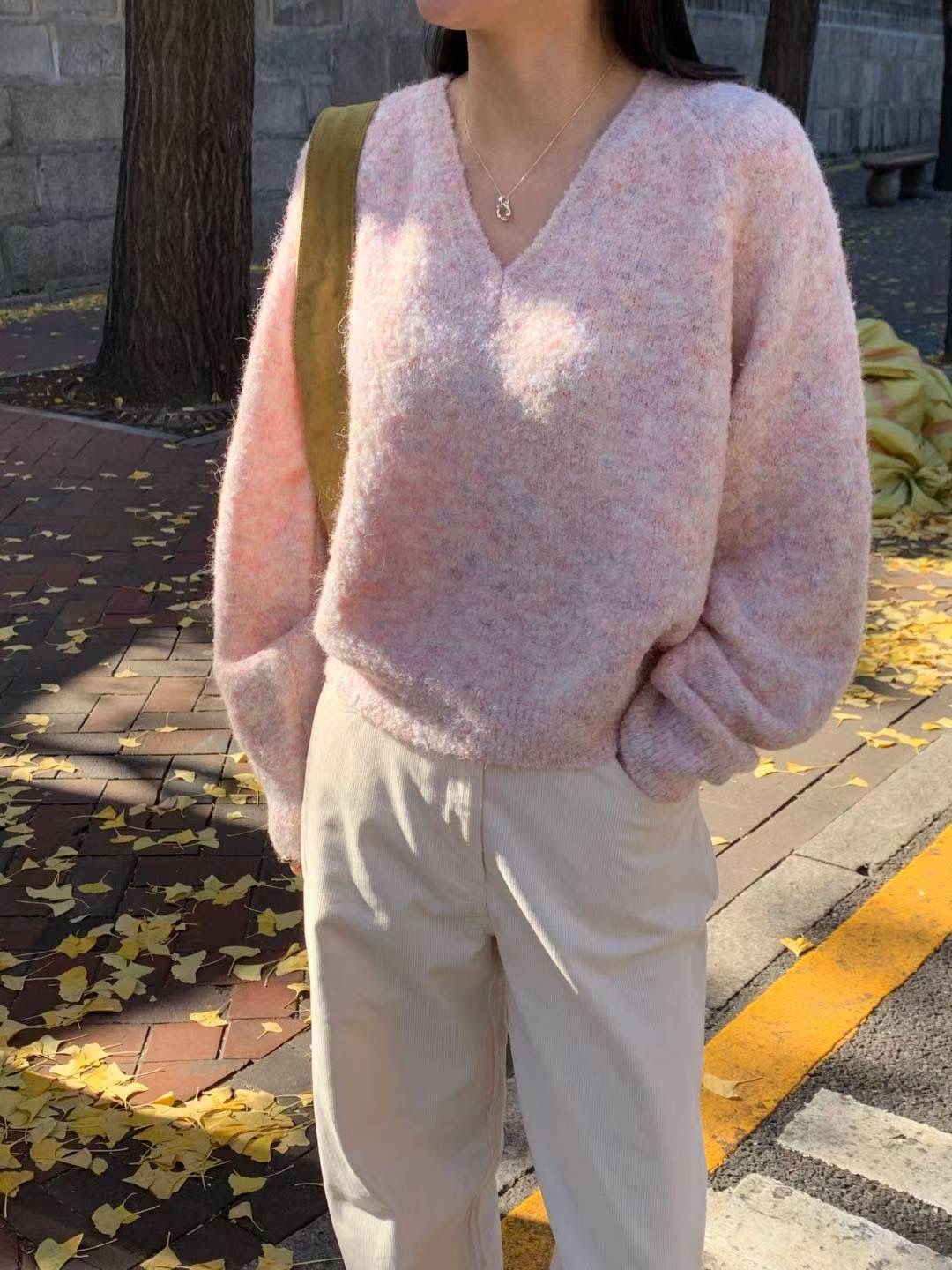 AREING東大門㊣代購女裝新款25秋冬真品時尚職業休閑針織衫AREING針織衫圖色1