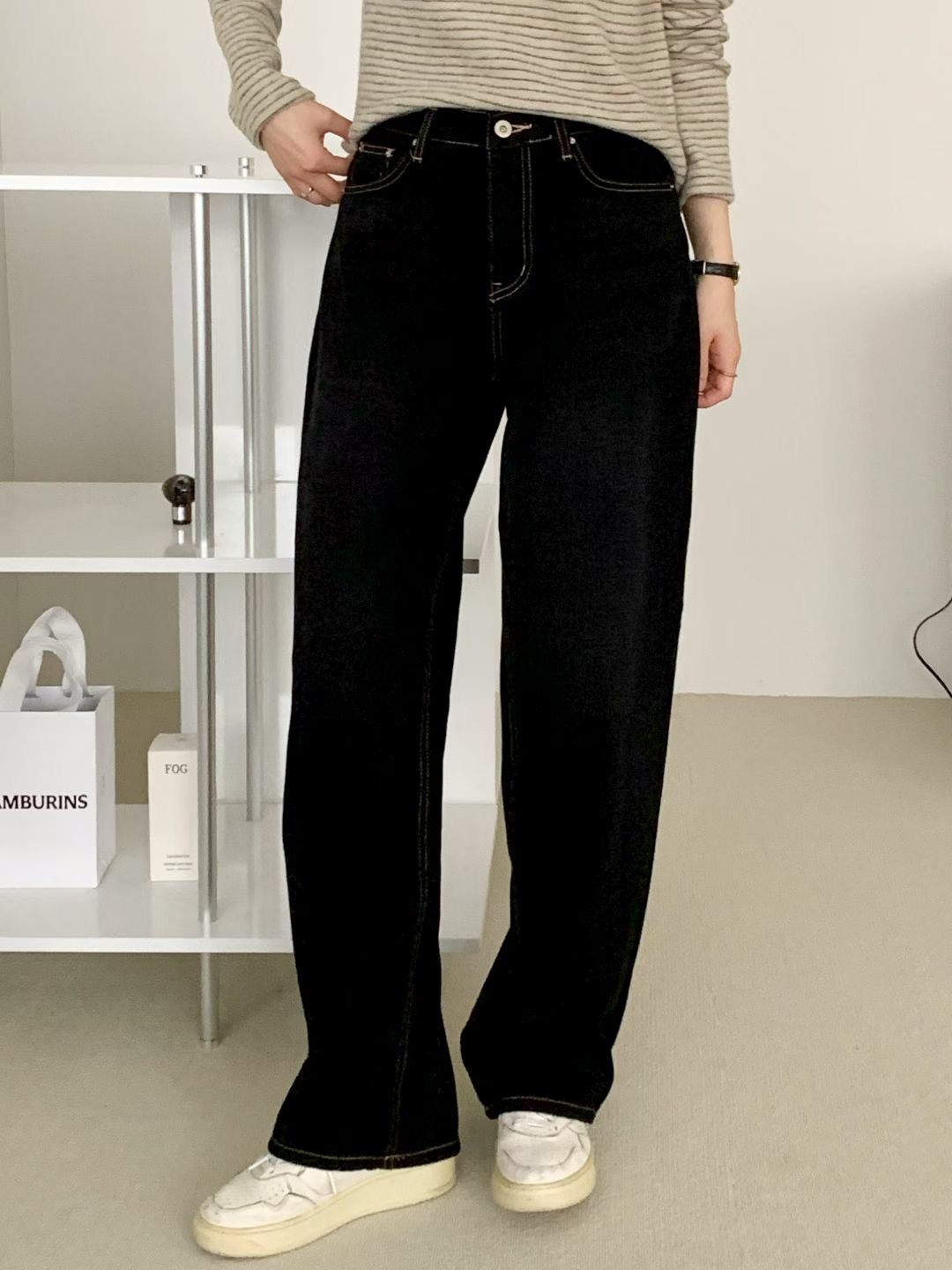 INDIGO-인디고-T韓國直郵㊣女士新品時尚25秋冬職業牛仔褲INDIGO牛仔褲