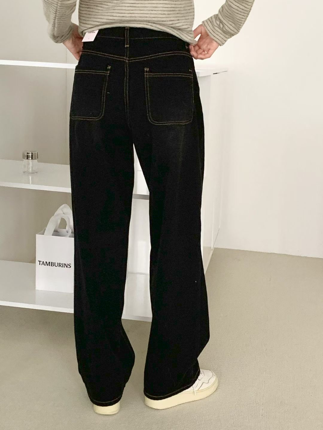 INDIGO-인디고-T韓國直郵㊣女士新品時尚25秋冬職業牛仔褲INDIGO牛仔褲