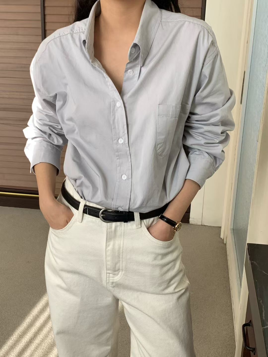 COMMA-콤마-T韓國代購㊣女裝新品人氣25秋冬襯衫蕾絲衫柔軟COMMA襯衫/蕾絲衫圖色3