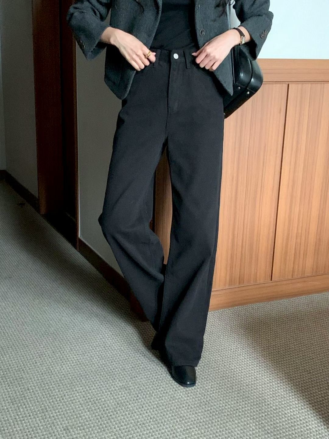 INDIGO-인디고-T韓國直郵㊣女裝新品人氣休閑熱賣牛仔褲拉絨INDIGO牛仔褲圖色1