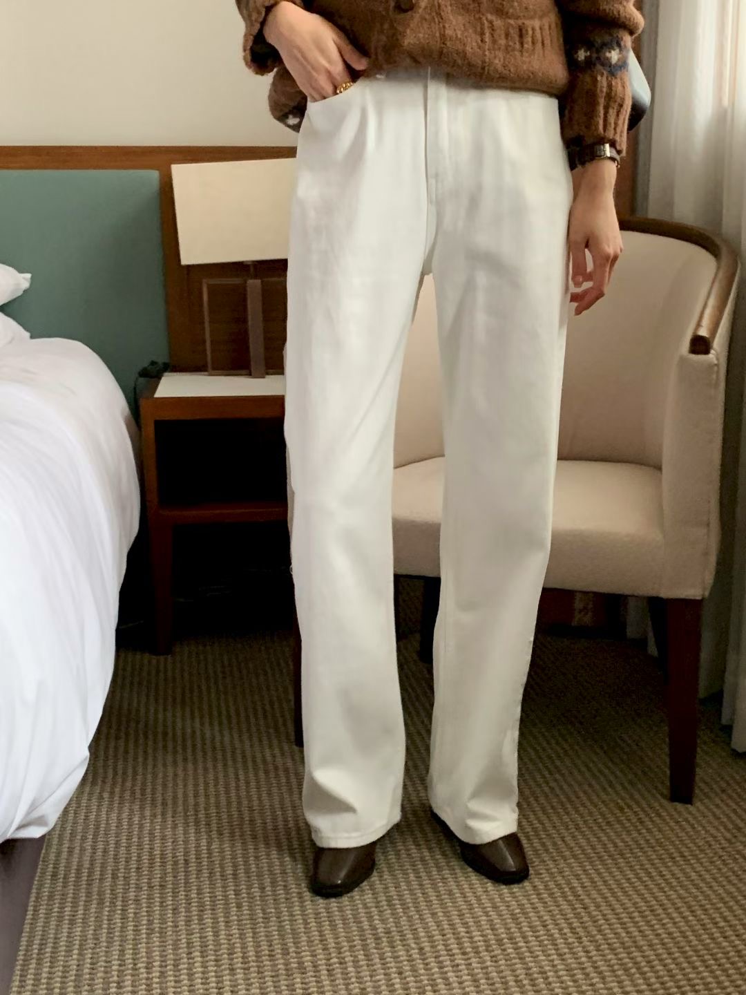 INDIGO-인디고-T韓國直郵㊣女裝新品人氣休閑熱賣牛仔褲拉絨INDIGO牛仔褲圖色2