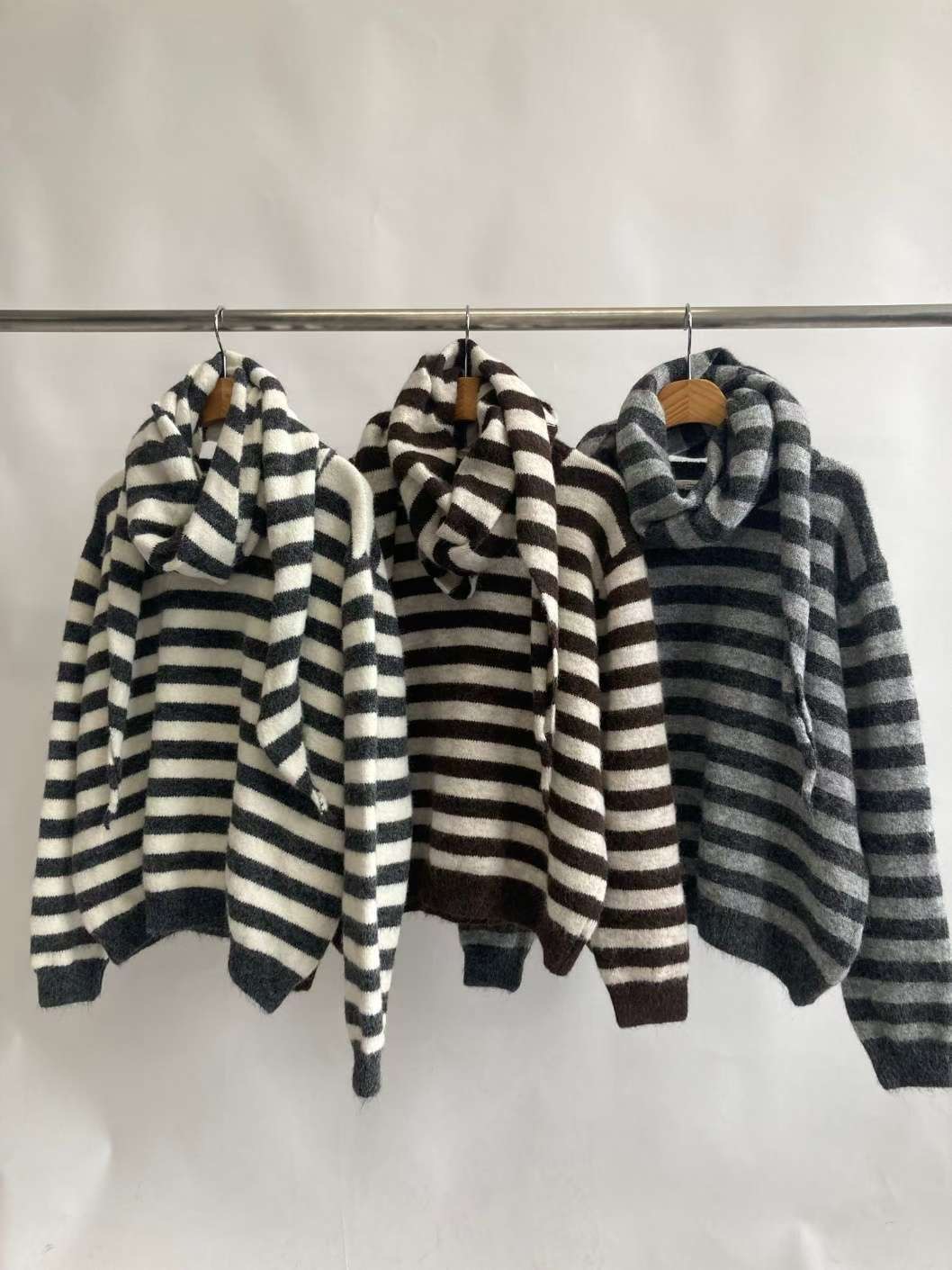 T.BLOSSOM東大門㊣直郵女裝新款推薦休閑真品針織衫含圍巾T.BLOSSOM針織衫圖色3左三色