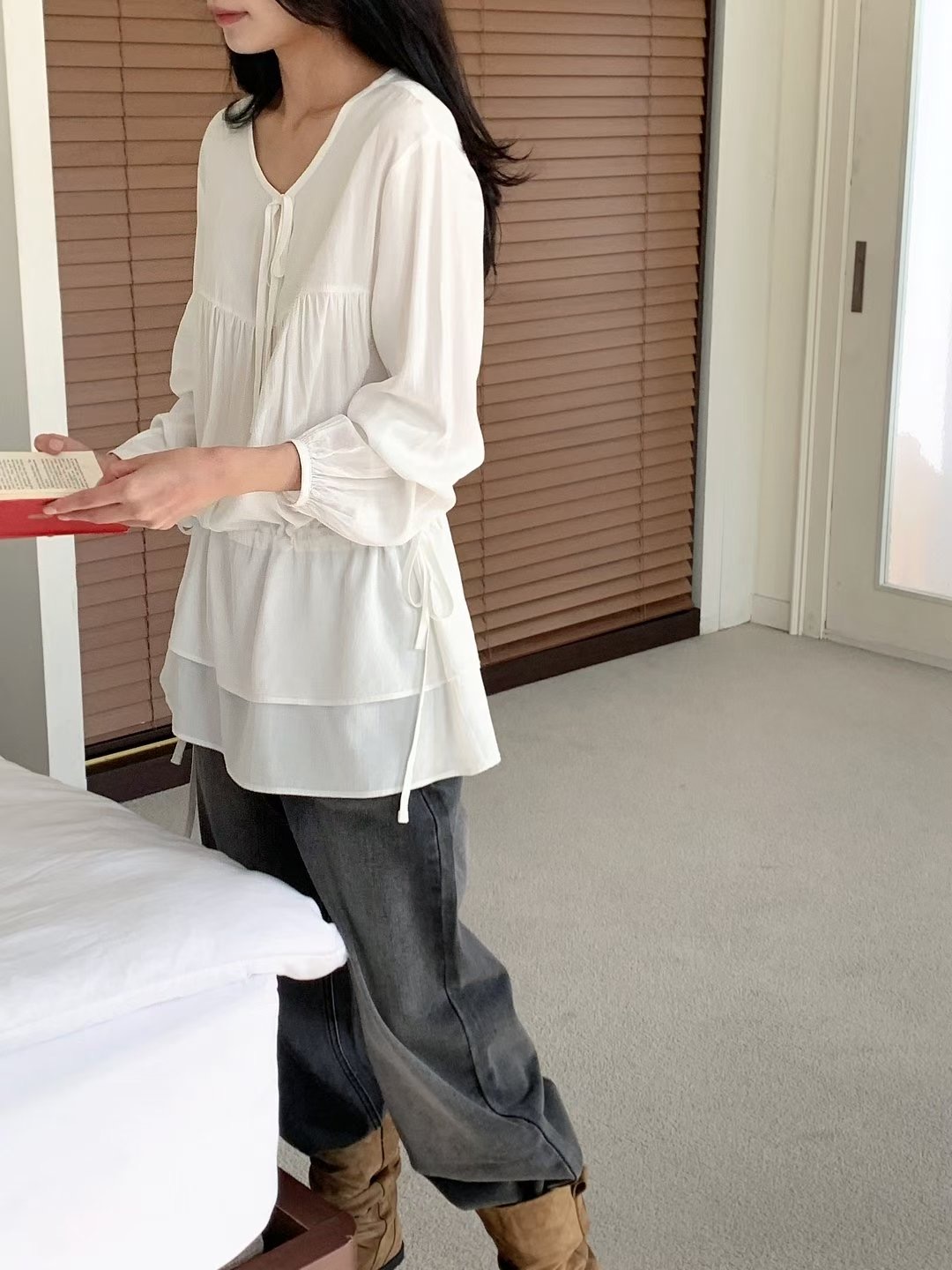 T.BLOSSOM東大門㊣代購女裝新款休閑時尚推薦職業襯衫蕾絲衫T.BLOSSOM襯衫/蕾絲衫