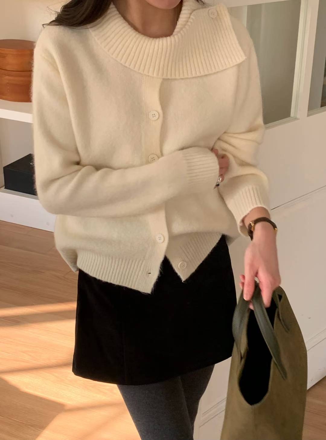 AREING韓國代購㊣女士新款休閑職業25秋冬人氣熱賣針織衫高領AREING針織衫圖色2