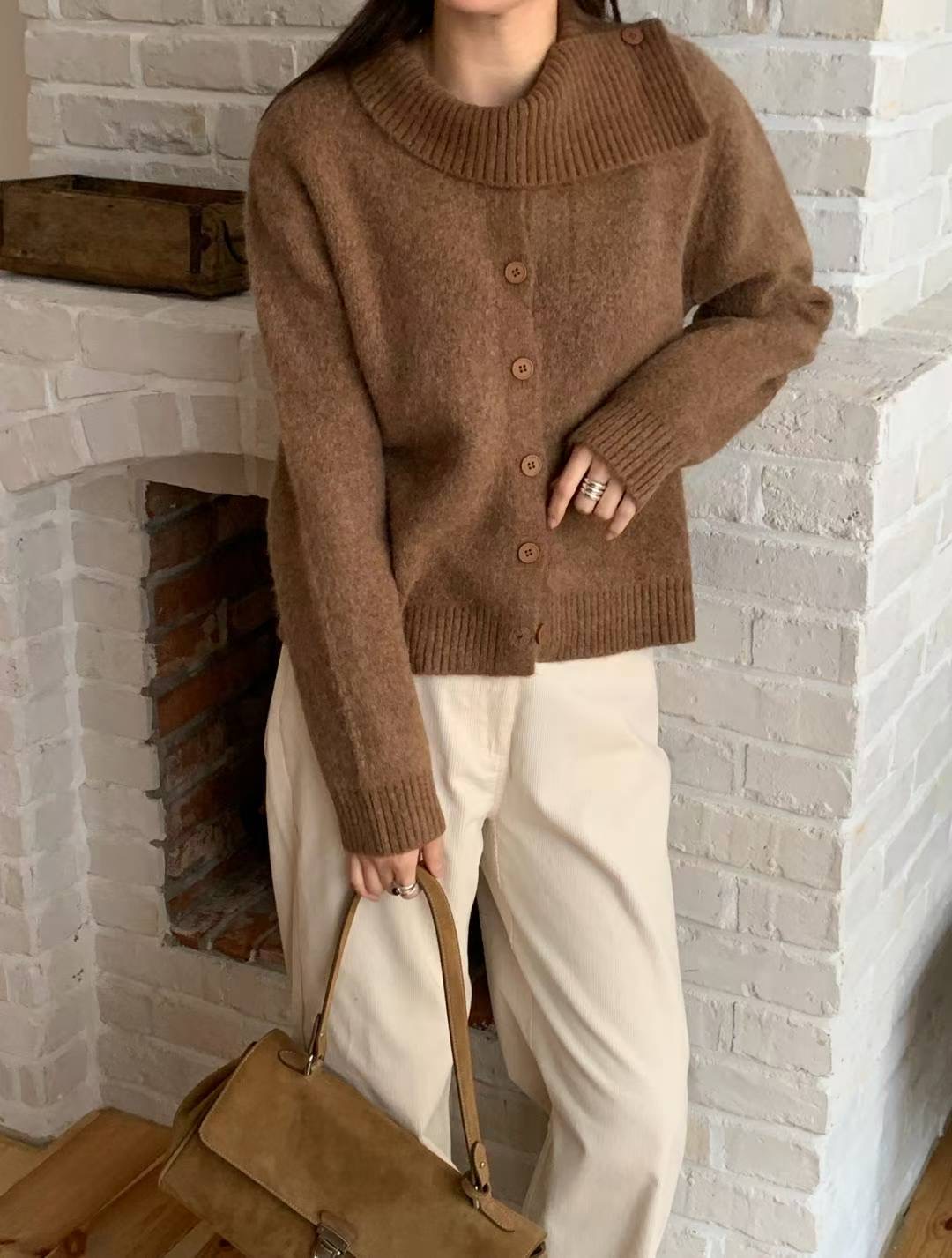 AREING韓國代購㊣女士新款休閑職業25秋冬人氣熱賣針織衫高領AREING針織衫圖色3