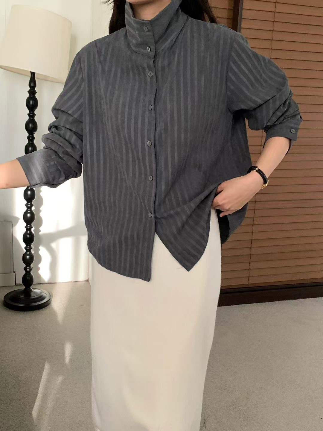 COMMA-콤마-T韓國代購㊣女士新品推薦25秋冬職業襯衫蕾絲衫COMMA襯衫/蕾絲衫