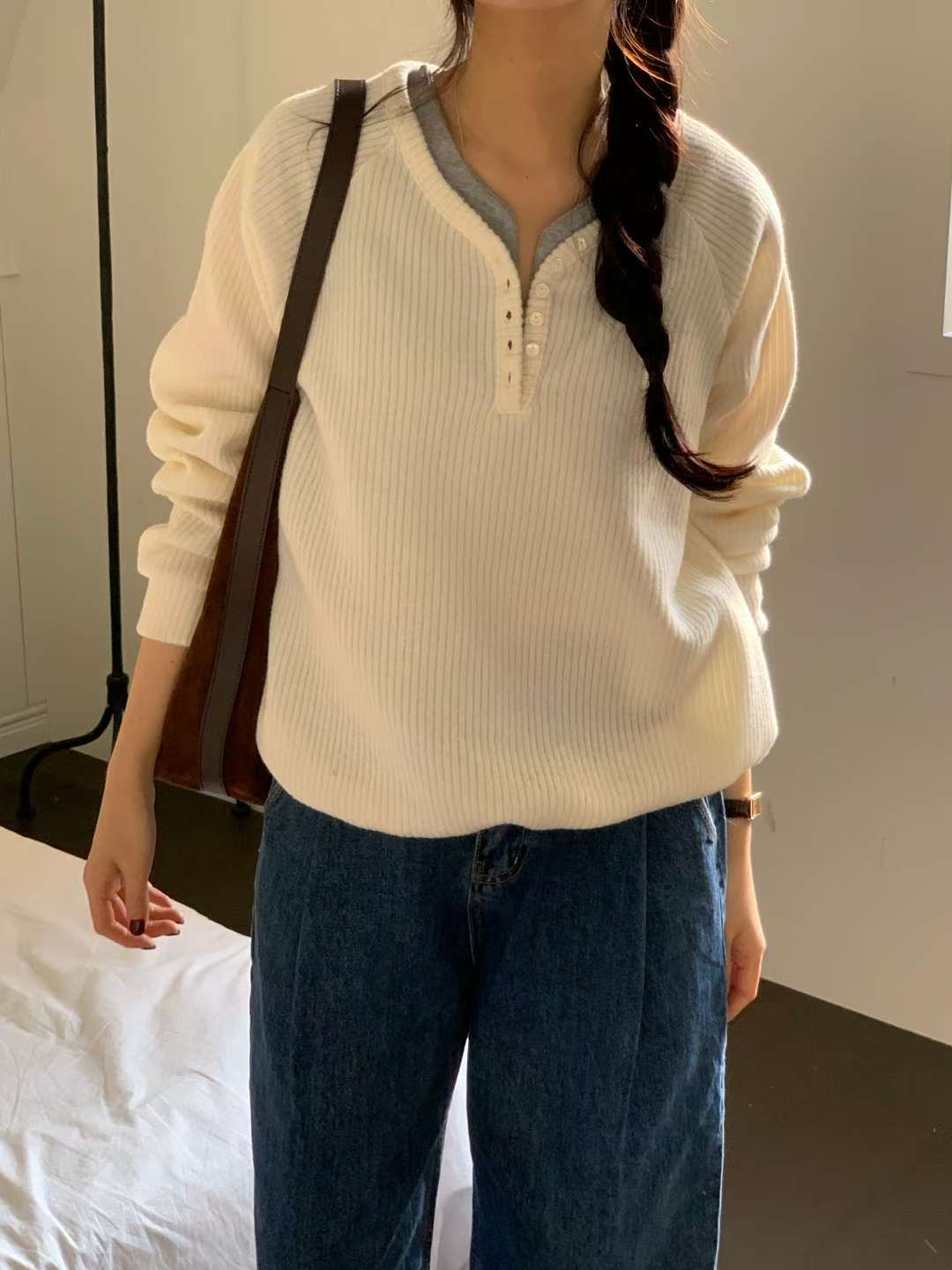 AREING東大門㊣實拍女裝新品人氣職業時尚25秋冬真品休閑衛衣AREING衛衣圖色2