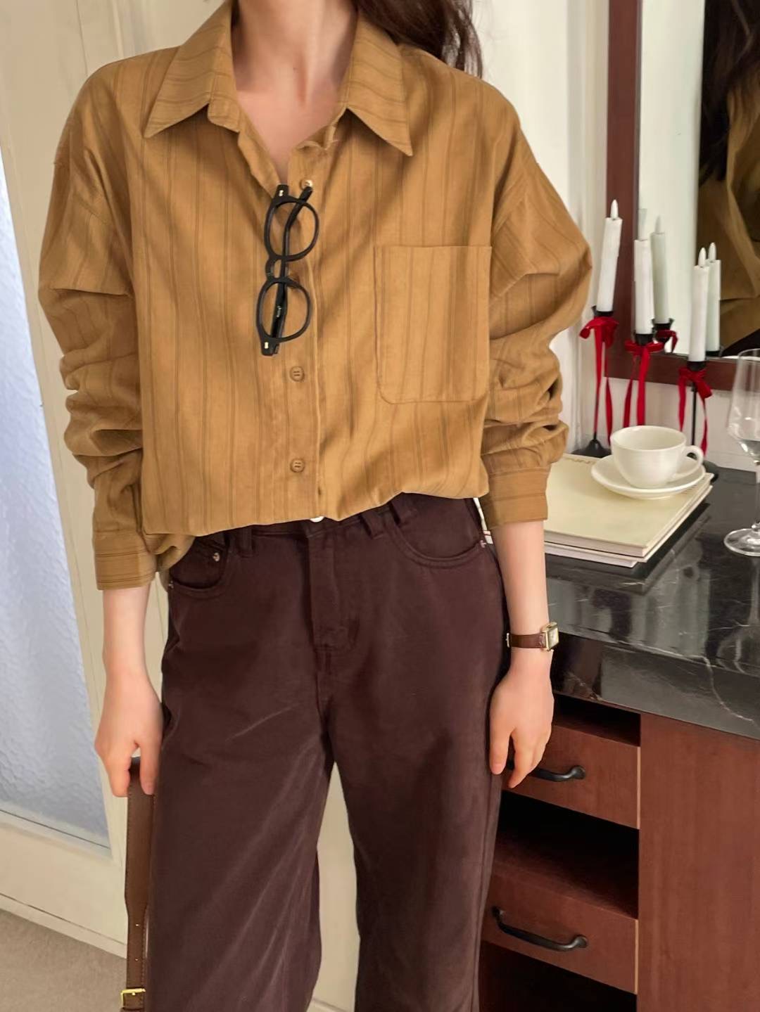 L.REWIND東大門㊣代購女士新款職業熱賣休閑時尚襯衫蕾絲衫L.REWIND襯衫/蕾絲衫