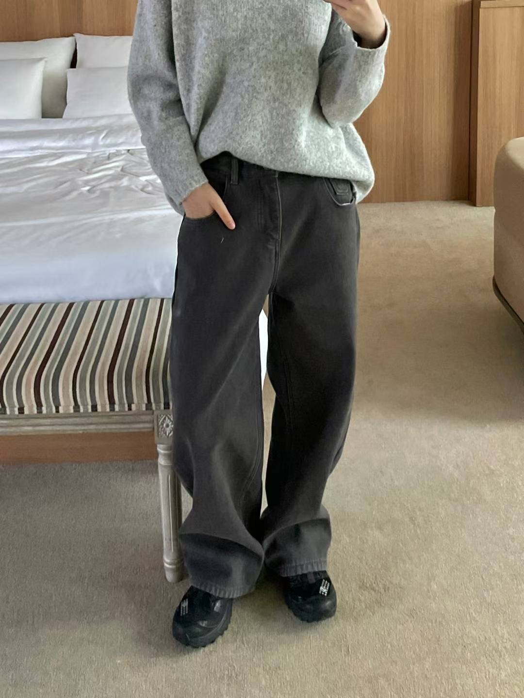 L.REWIND韓國代購㊣女裝新款真品職業休閑人氣時尚25秋冬牛仔褲L.REWIND牛仔褲圖色2