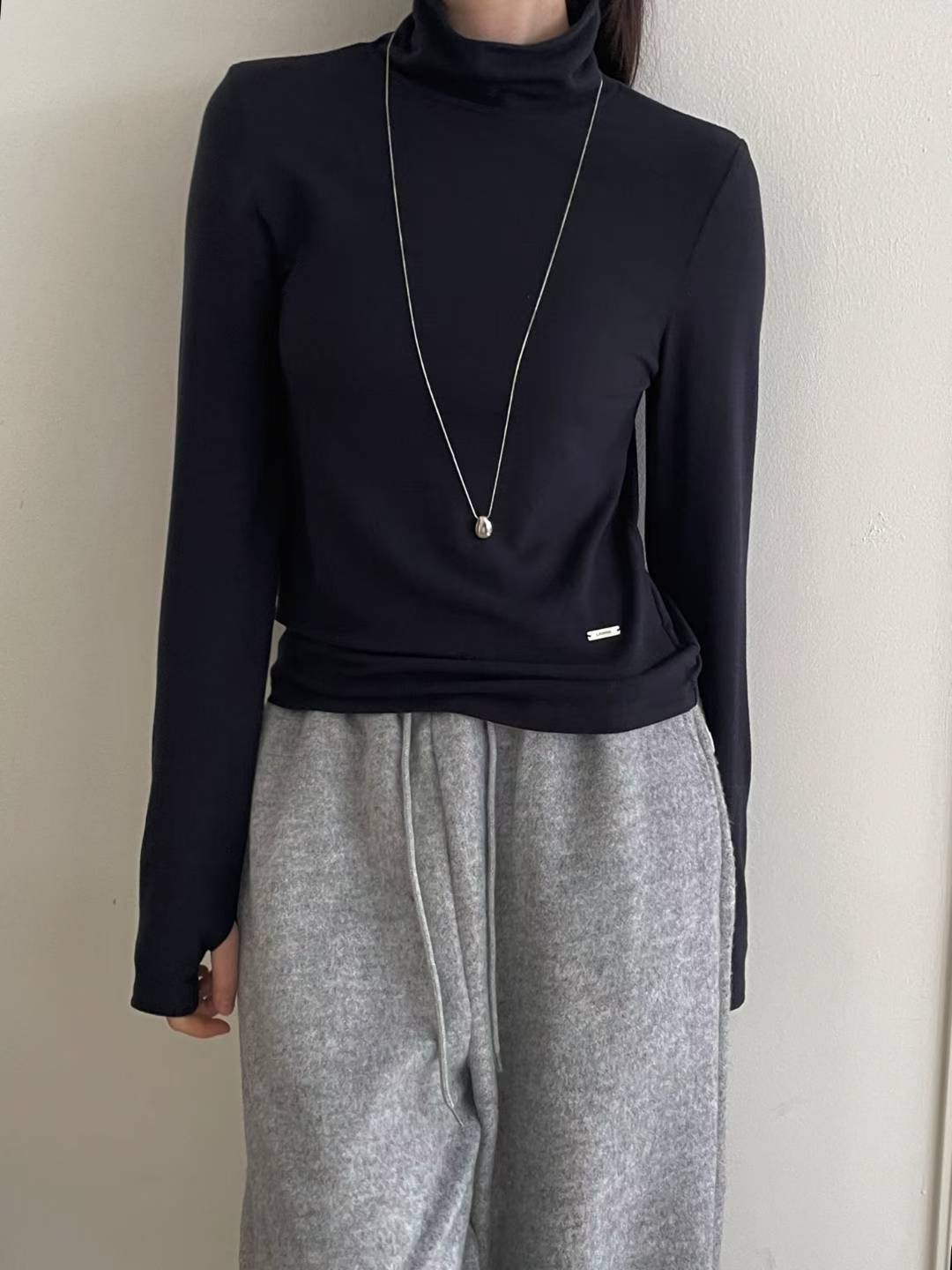 L.REWIND東大門㊣實拍女裝新品熱賣休閑推薦長袖T恤柔軟高領L.REWIND長袖T恤圖色3